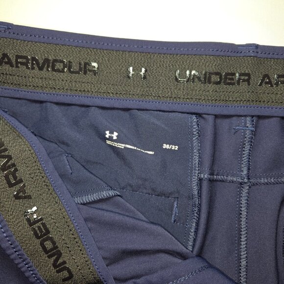Under Armour Match Play Mens 36x32 Navy Blue Stretch Waist Chino Golf Pants - Picture 7 of 10